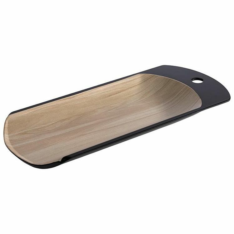 Serviertablett Brötchenschütte aus Melamin Holzdekor / Schwarz BxTxH: 41x18x3 cm