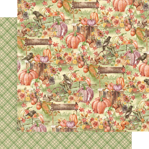 GRAPHIC 45 "HELLO PUMPKIN" 12X12 PAPER PACK PUMPKINS, FALL AUTUMN SCRAPJACK'S PL - Picture 6 of 10