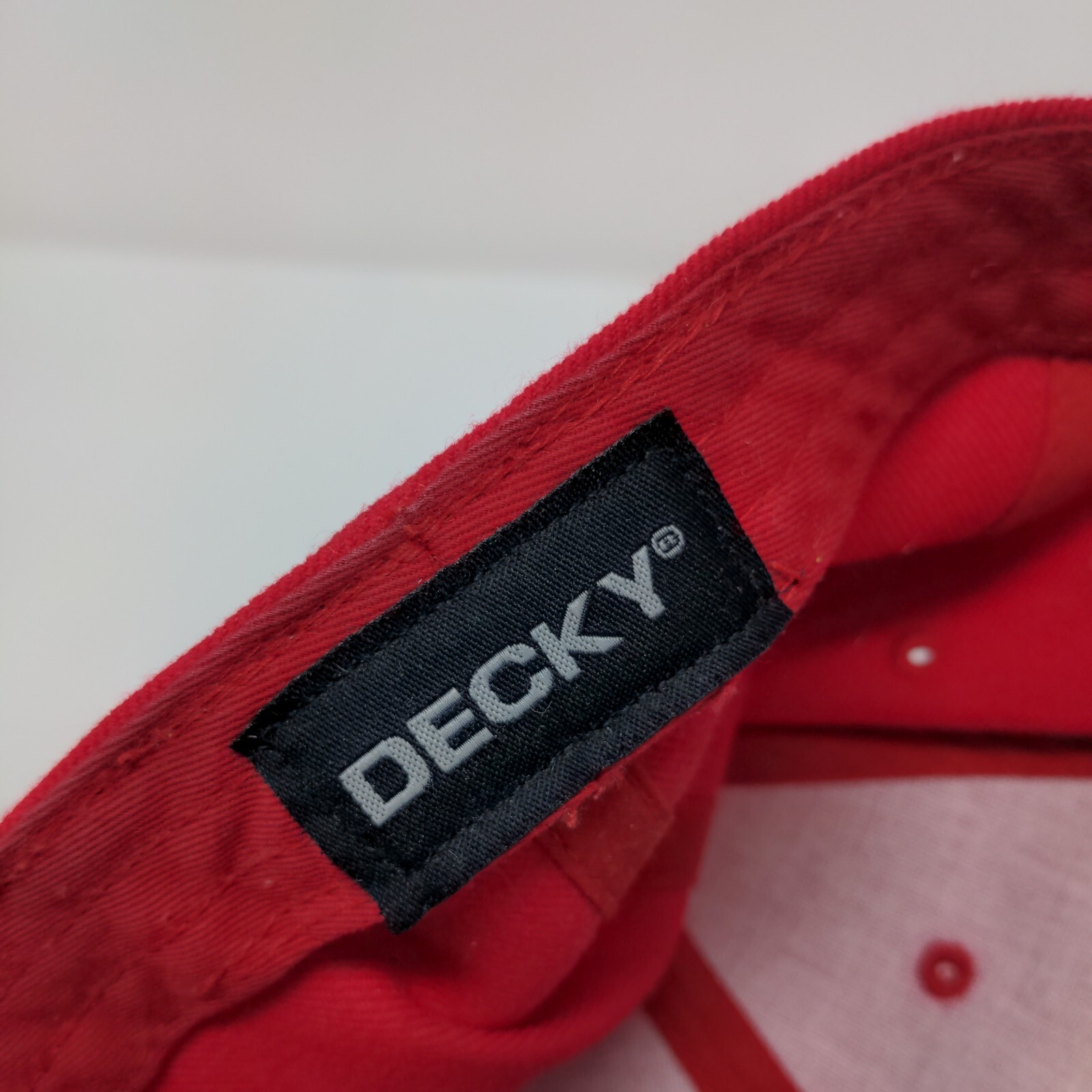 Decky Fitted Hat Red One Size Solid 6 Panel Vent … - image 8