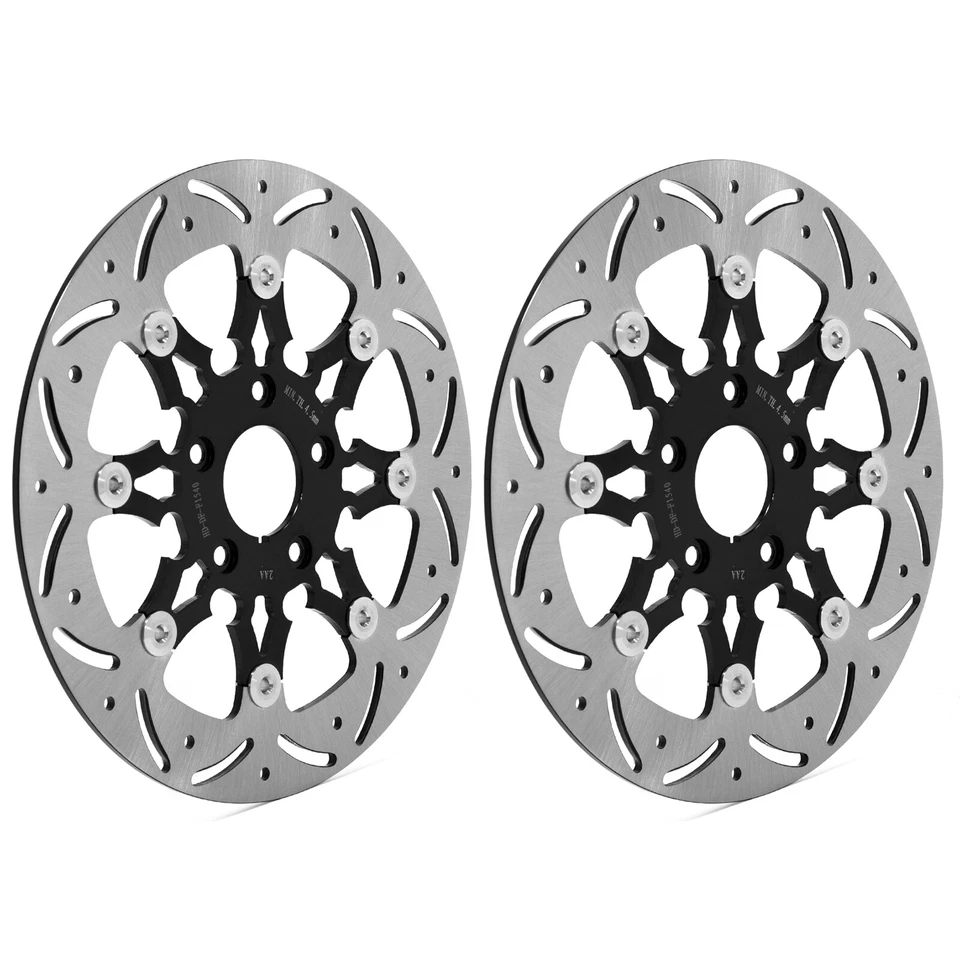 Floating 11.5" Front Brake Rotors & Pads Electra Glide FLHT Road King FLHR 86-99 Foto 2 de 4