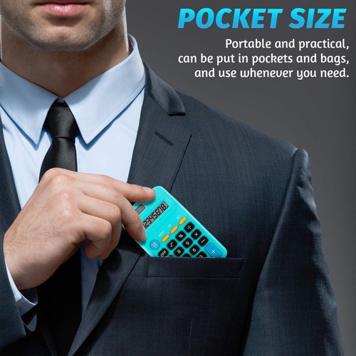 12 Pieces Pocket Size Calculator 8 Digit Display Basic Calculator Solar Batte... - Picture 7 of 7