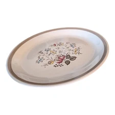 Vintage Transferware Round Serving Platter Floral Alfred Meakin England 16"x13"