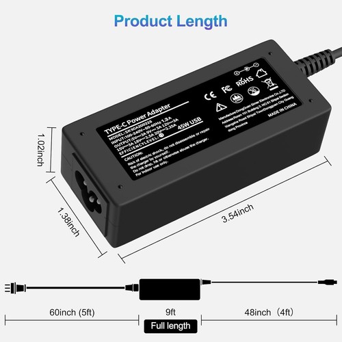 45W USB C Chromebook Charger Compatible for HP, Dell, Lenovo, Acer, Asus Samsung - Picture 6 of 6