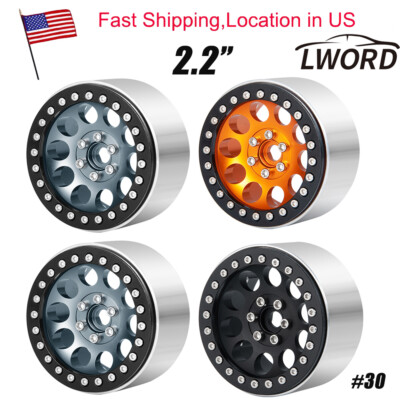 4PCS 2.2'' Beadlock CNC 35mm Wheel Rims for 1/10 RC Axial Wraith 90048 RR10 SCX10
