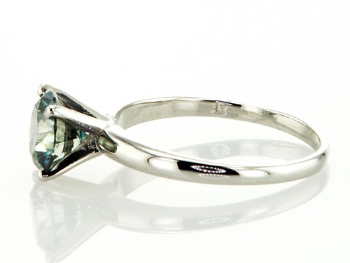 Anillo de compromiso solitario diamante azul redondo SI1 tratado oro blanco 14K 1,63 quilates - Imagen 9 de 9