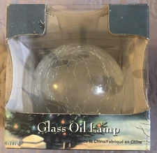 TRADITIONS Hand Blown Glass Oil Lamp w/ Cotton Wick *New*