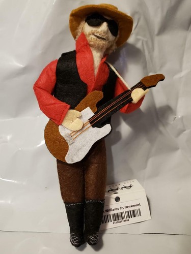Adorno de árbol o automóvil Hank Williams Jr de fieltro de lana cosido a mano coleccionable - Imagen 3 de 3
