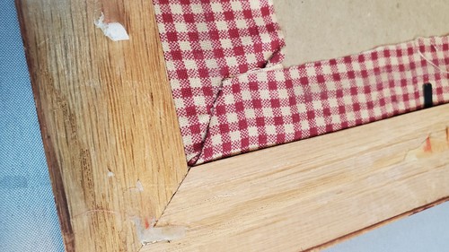 Primitive Red Gingham Fabric Heart Handmade Framed Farmhouse Folk Americana Vtg - Picture 9 of 14