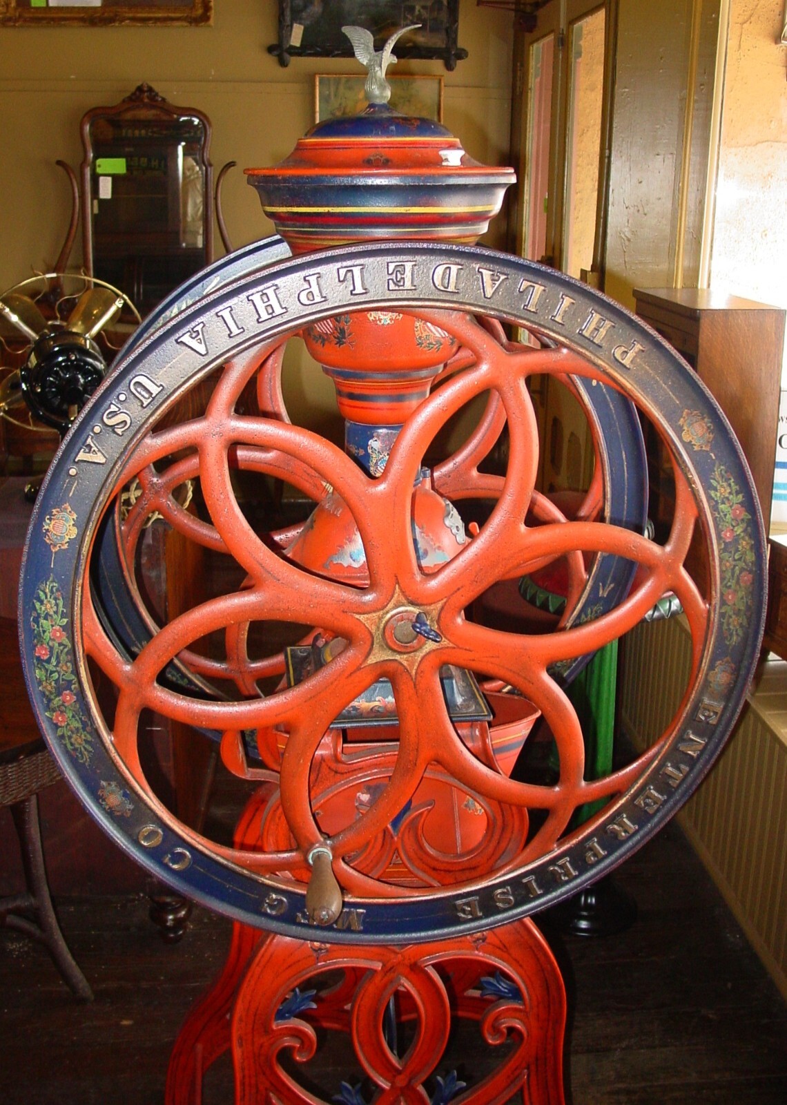 Large antique Enterprise floor model coffee grinder mill16088 eBay