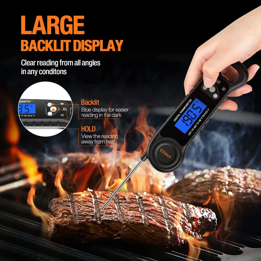 Meat Thermometer Digital, Candy Thermometer Food Thermometer Instant Read The... Meat Thermometer Digital, Candy Thermometer Food Thermometer Instant Read The...