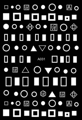 Geometric Figures Rectangle Square Triangle Star Moon Sun 3D Nail Sticker