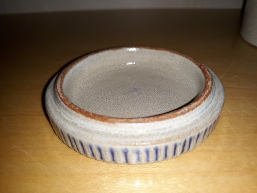 Prestige Place Museum of American Folk Art Blue Heart Lid Clay Jar Cottagecore - Picture 8 of 9