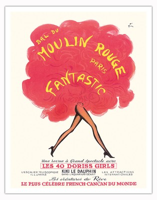 Moulin Rouge Paris, France - Fantastic - Vintage Cabaret Poster Ren� Gruau 1960