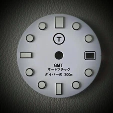 TLDC0551GMT White C3 / Seiko Mod GMT Dial NH34 4R34 SSK 28.5 28.5mm