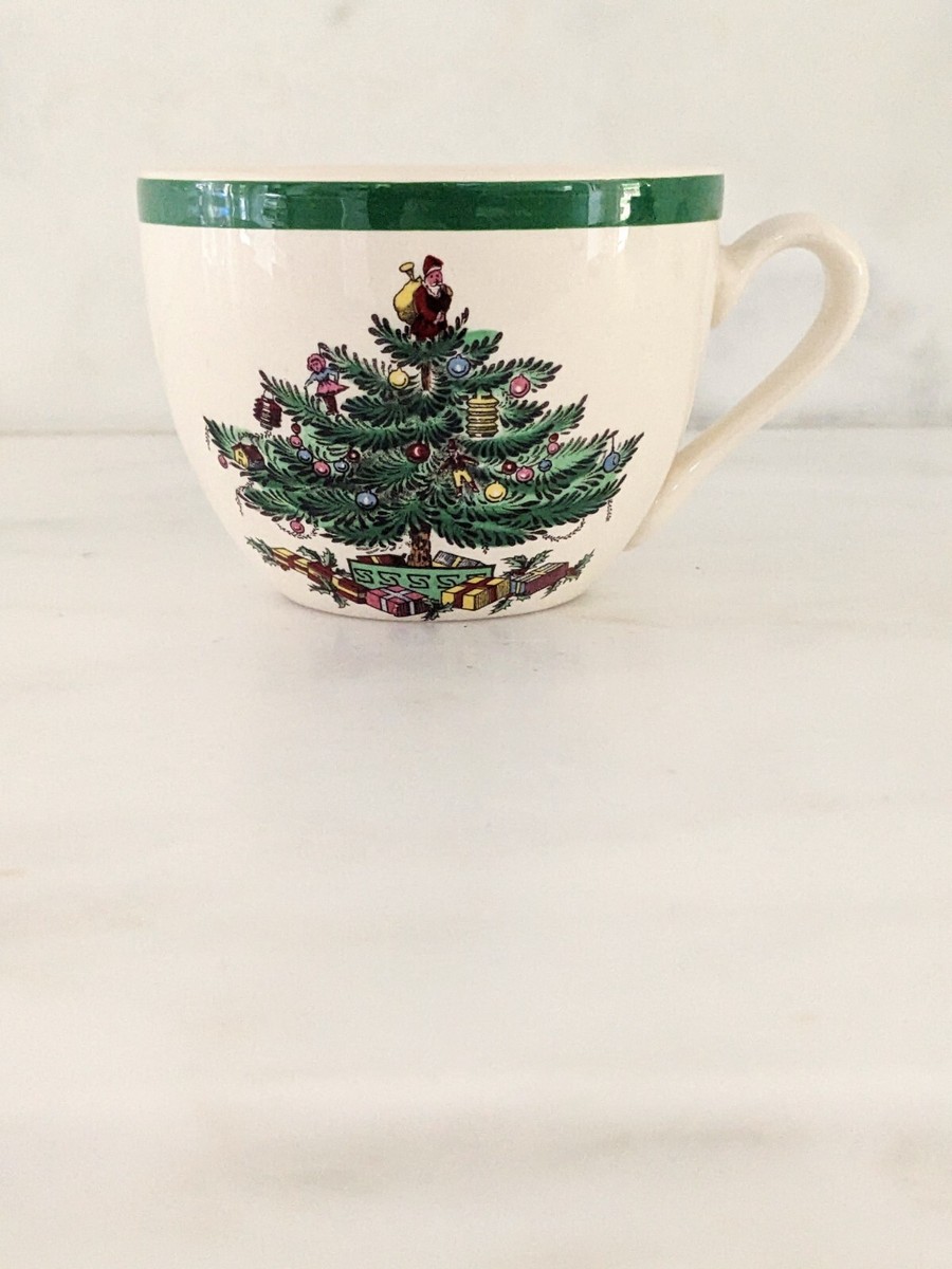 VTG 1980s Spode England Christmas Tree Pattern Set of 2 Cup and