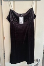 Black Velvet Chain Strap Dress