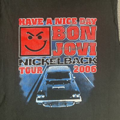 Bon Jovi Nickelback 2006 Tour Tシャツ [XL] Vintage Bon Jovi Have A Nice Day Nickelback 2006 Tour Large T