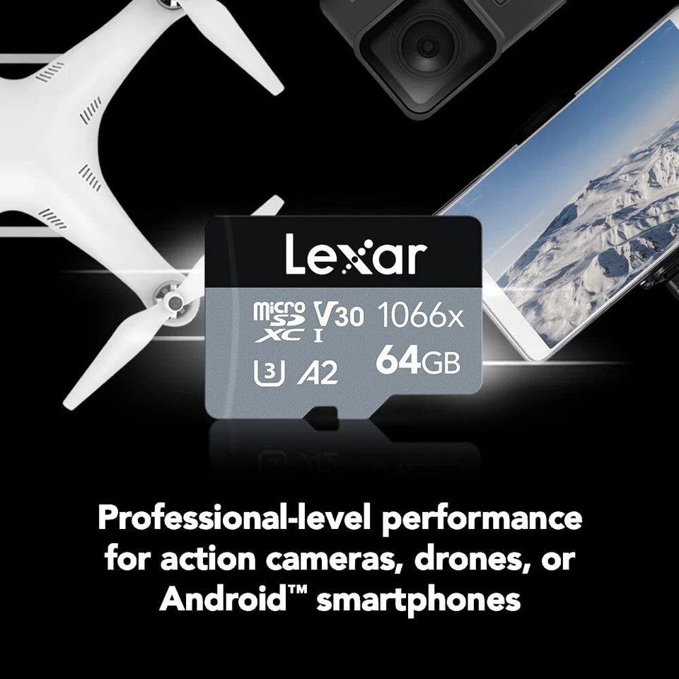 Lexar 64GB Professional 1066x microSD UHS I Card High Speed Action Camera Sto... - Image 2 of 4