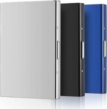 Paquete de 3 Tarjeteros de Acero Inoxidable Con Bloqueo Rfid de Metal Protector
