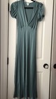 GHOST London Clemence Satin Midi Dress XS Teal Worn Once w/ Original Box