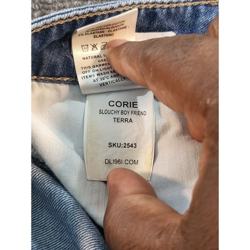 DL1961 Premium Denim Shorts Donna Taglia 6 Slouchy Boyfriend Terra Distressed Boho - Foto 7 di 10