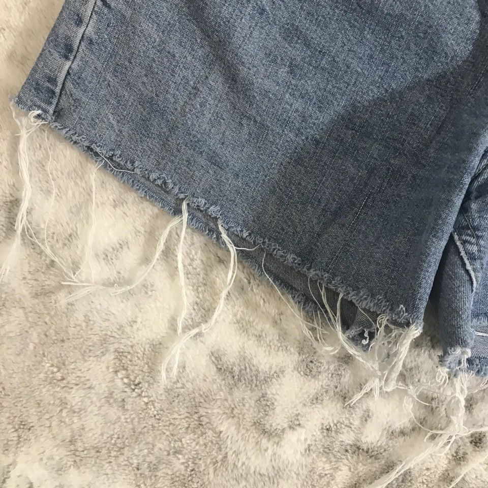 Pantalones Cortos de Jean Lee Denim Corte Años 90 De Colección Para Mujer 26-32 Tiro Alto Mamá Hechos en EE. UU. Elásticos Foto 4 de 4