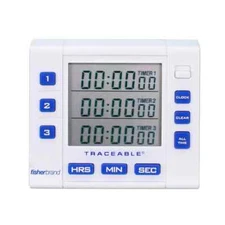 NEW Fisherbrand Traceable Digital Three-Channel Alarm Timer with Triple-Line LCD