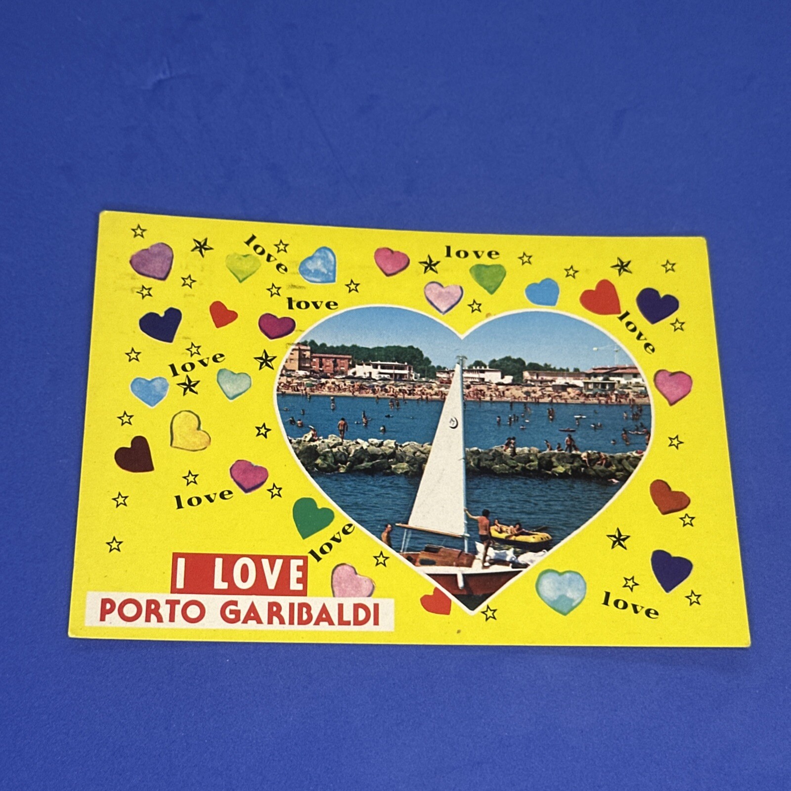 I LOVE PORTO GARIBALDI -- Cartolina a Colori - VINTAGE POSTCARD - COLLEZIONE