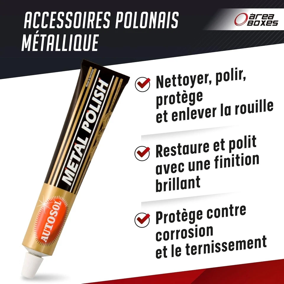 Pâte à polir métaux 75 g Nettoyant bijoux chrome acier - Photo 2/4