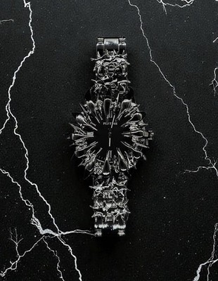 Vintage Chrome Type Uhr Y2k Gothic Style