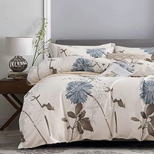 Comforter Size, 600 Thread Count Cotton Brown King Off-white Botanical