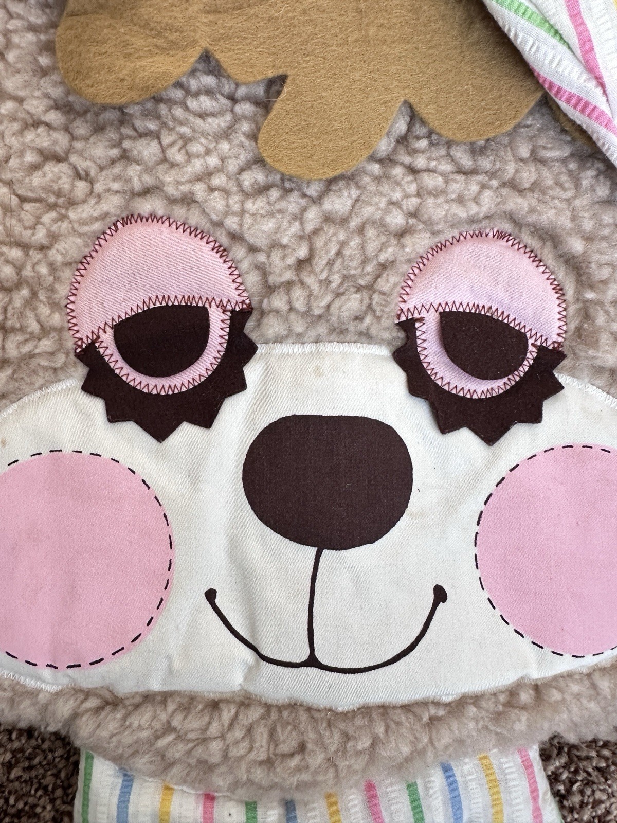 36" Vintage 1982 Teddy Beddy Bear Nursery Crib Bedding Soft Wall Hanging/ GUC