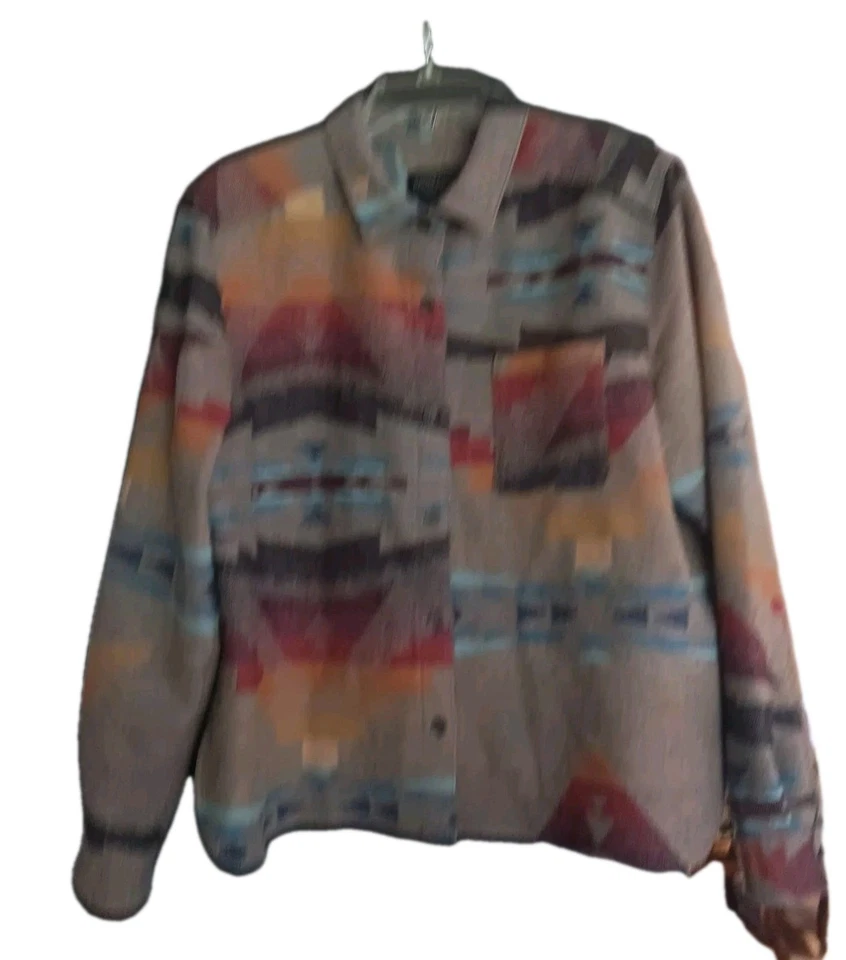 Vintage PENDLETON Virgin Wool Southwestern Aztec Blazer Shirt Jacket Womens PXL - Image 2 of 4