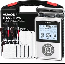 AUVON Rechargeable Digital TENS Unit Muscle Stimulator with 600 mAh Battery,...