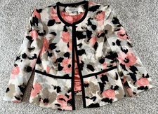 Kasper Separates Coral Floral Career Blazer Jacket - Size 2 2P Petite