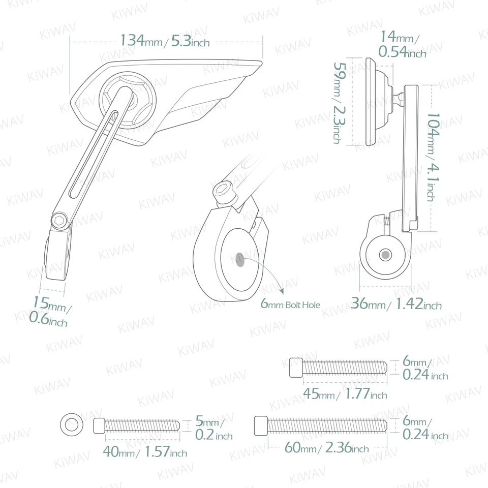 Espejo retrovisor de extremo de barra pequeño negro Wisp Wing IZQUIERDO X1 para Triumph Street Triple '08-'12 Foto 2 de 4