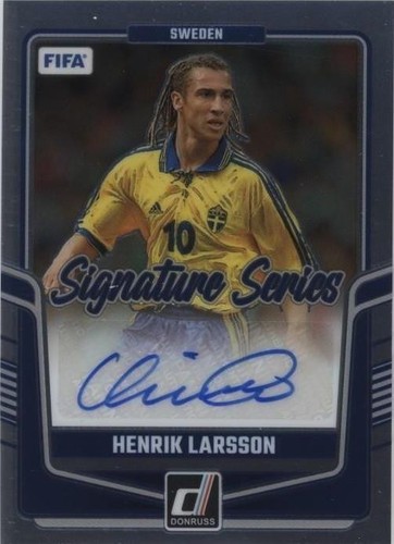 Henrik Larsson 2024-25 Topps Finest UEFA Club /75 Magenta Auto BA