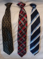 3 Boys Blue/Red/Green Clip-On Formal/Dress Wedding/Tuxedo Neck Tie--15" 14"