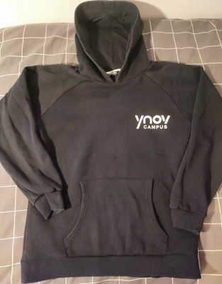 Ynov Campus Herren Kapuzenpullover S schwarz mit Logo-Aufdruck Langarm