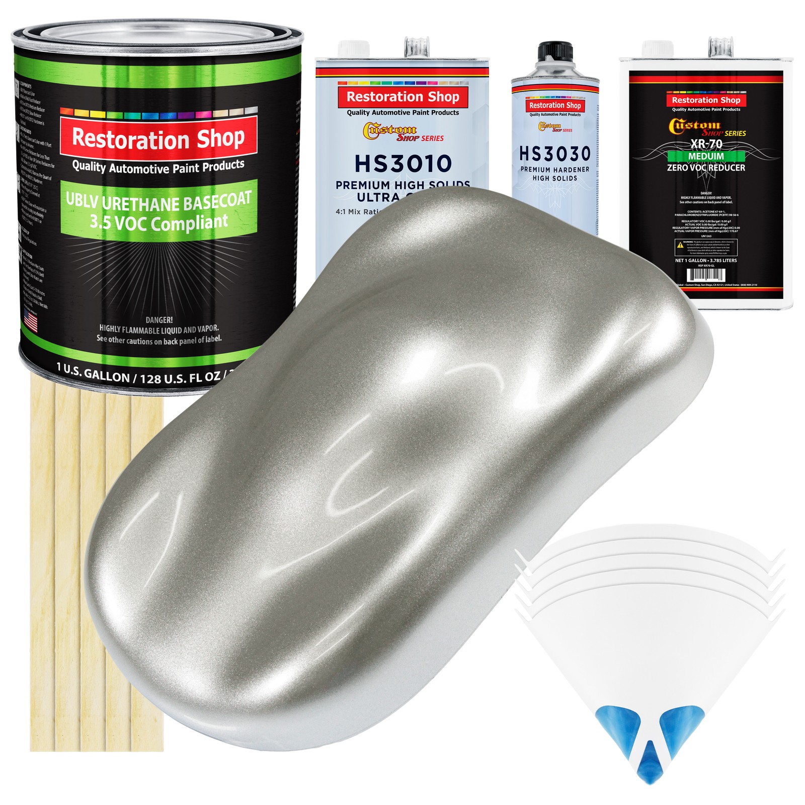 Brillint Silver Firemist Prem Gallon Kit Low VOC URETHANE BASECOAT Car Paint Kit