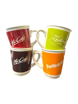 McDonalds McCafe 4x 2010 Tasse Kaffeetasse Becher Sammlung Merchandise Retro