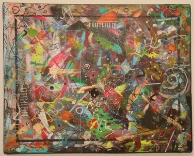 ''SCRAMBLE'' 11x14x1.5 CANVAS ORIGINAL PAINT, is not a print