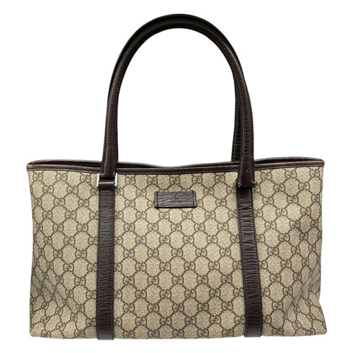 Used Gucci 114595 Gg Tote Bag Brown Women'S Men'S Handbag Leather Should