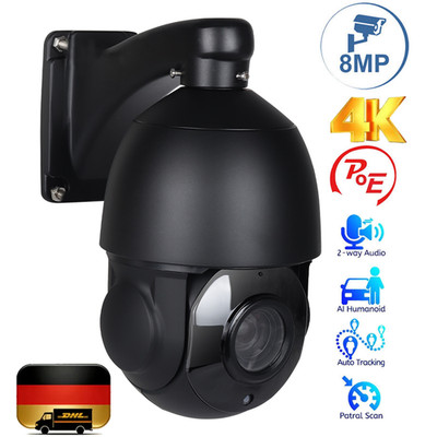4K 8MP PTZ PoE IP Kamera 30X Zoom Speed Dome Human Tracking Überwachung Outdoor