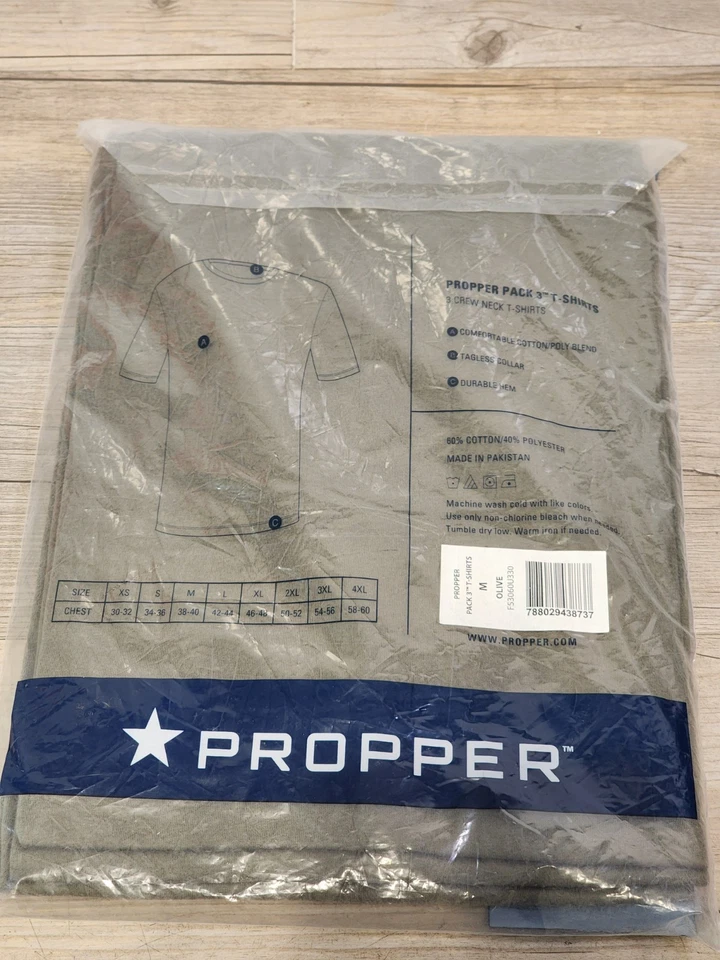 Paquete de 3 camisetas Propper® cuello redondo, camisa de entrenamiento, ropa de trabajo camiseta oliva mediana Foto 2 de 2