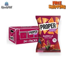 PROPERCHIPS Barbecue Lentil Chips Vegan Gluten Free Snacks 20g x 24 Packs