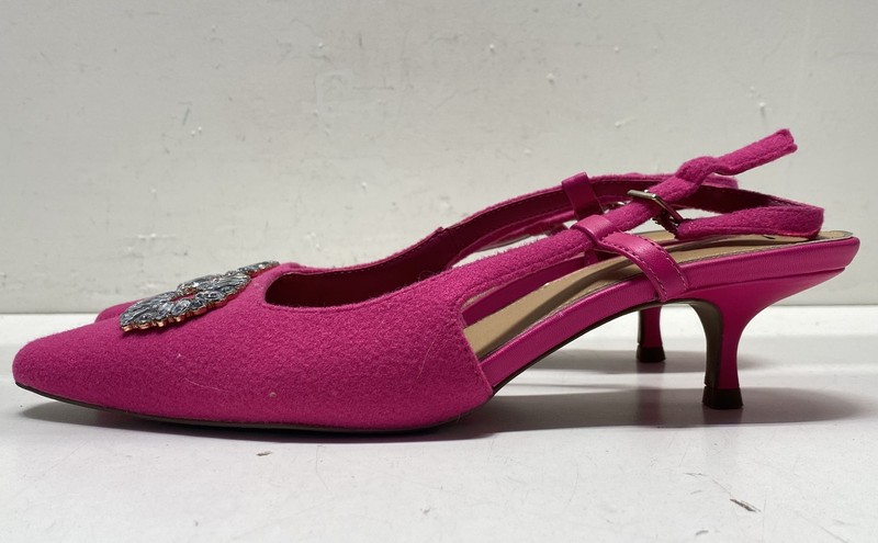 Isaac Mizrahi Live Women's Marissa Pink Textile Slingback s Heels Size 10M