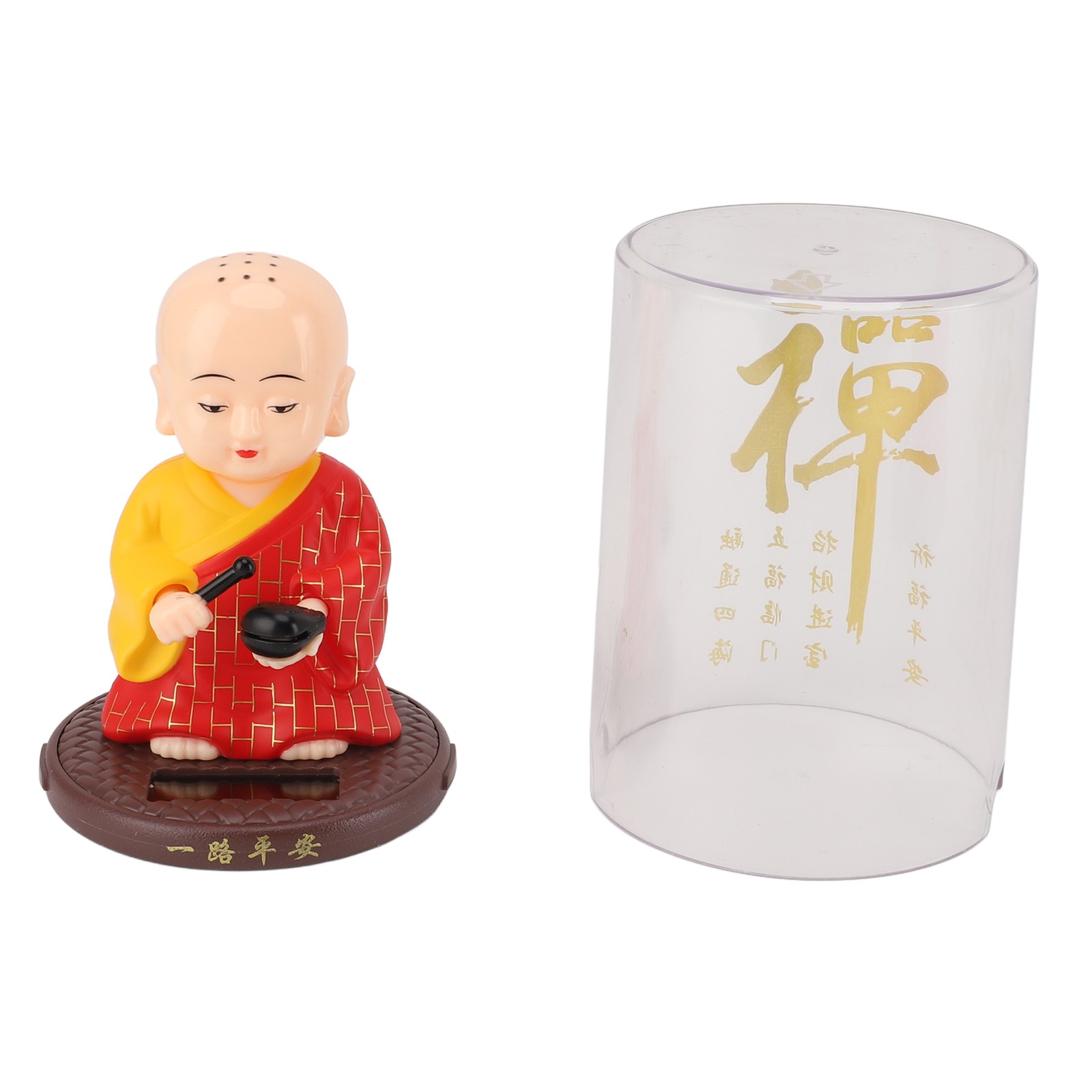Solar Little Monk Figurine Automatic Head Shaking Decorative Funny Statue