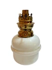 Vintage White Milk Glass Font Oil Lamp w Kosmos Brenner Burner 4" Wide