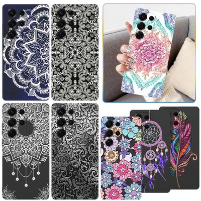 For Samsung S25 Plus S26 S24 S22 A35 A54 Delicate Retro Pattern Phone Case Cover